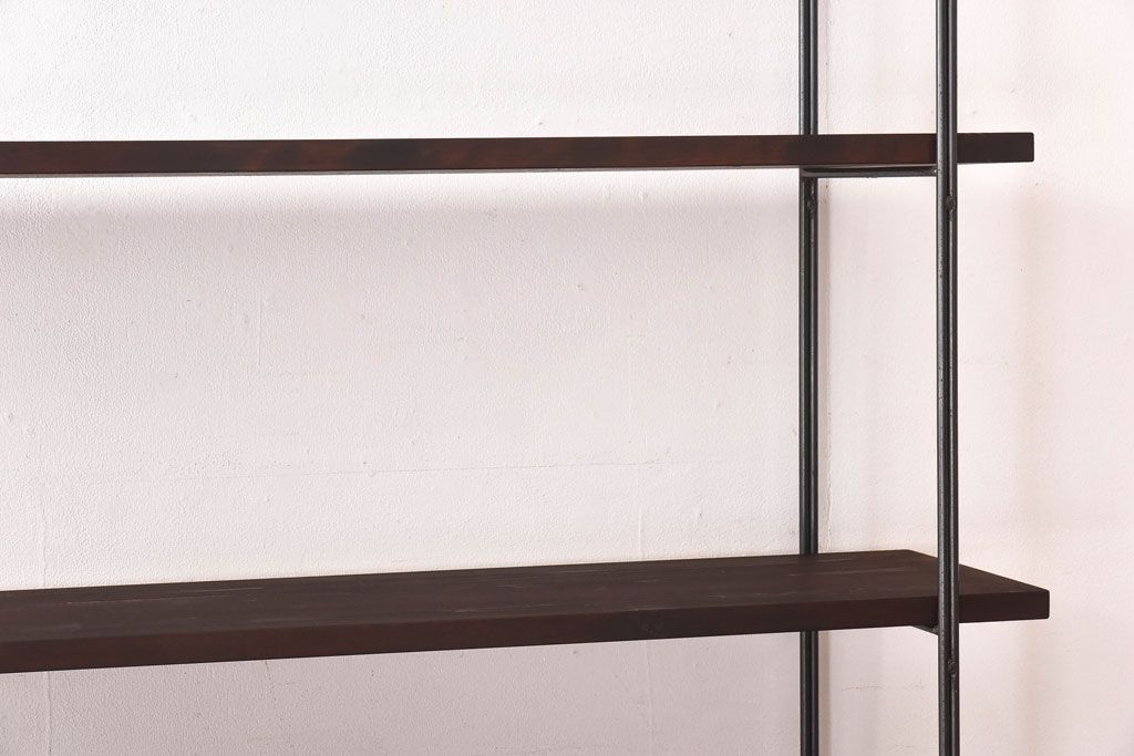 ラフジュ工房オリジナル ディスプレイに活躍する薄型アイアンラック【中】(陳列棚、飾り棚)(1)